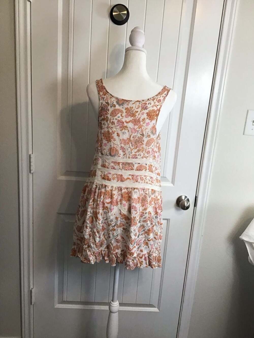 Free People Intimately Voile Lace Trapeze Mini Dress Top Small Boho Festival - Picture 4 of 10